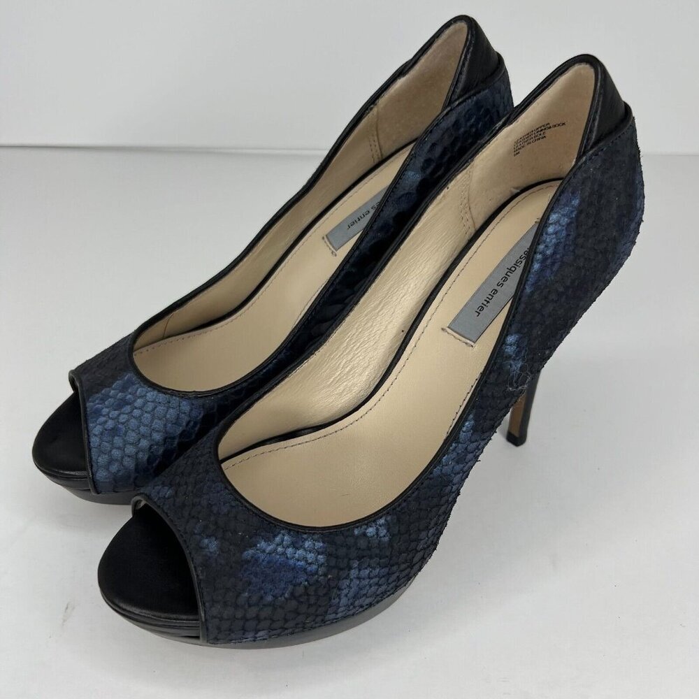 Classiques Entier Iridescent Black Snake Print Leather Size 6M Pumps Stiletto
